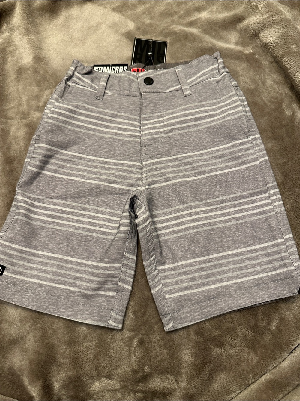 Boy’s Gray Casual lightweight summer Shorts with adjustable waist
